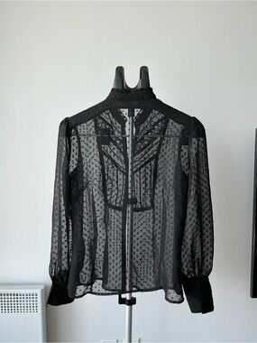 Mexx Sheer Black Polka Dot Blouse